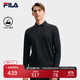 FILA 斐樂(lè )官方男裝針織長(cháng)袖POLO衫2025秋季新款時(shí)尚休閑基礎上衣 正黑色-BK L 175/96A/L