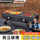 RICH YOUR HOME德國品質(zhì)燒烤用具燒烤爐家用燒烤架戶(hù)外燒烤無(wú)煙攜式折疊小型加厚 黑-燒烤爐[烤網(wǎng)+烤盤(pán)]