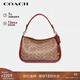 蔻馳（COACH）【專(zhuān)柜同款】女士CARY中號斜挎包單肩包棕黃色 CC438
