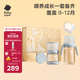 babycare歪頭仿母乳新生兒奶瓶禮盒防脹氣PPSU防摔4件套 靜謐藍(lán) 0-12月