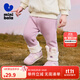 迷你巴拉女童冬新款褲子萌趣可愛(ài)彈力長(cháng)褲【打底褲】 紫紅60211 90 cm