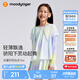 moodytiger【仙女家族】女童T恤輕薄涼感夏兒童防曬衣長(zhǎng)袖假兩件上衣親子裝 幻彩鳴青【仙女T】 160 cm