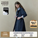 Teenie Weenie小熊女裝風(fēng)衣2025春新款優(yōu)雅氣質(zhì)時(shí)尚通勤中長(zhǎng)款外套 藏青色 M