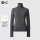 優(yōu)衣庫女裝HEATTECH EXTRA WARM 混紡高領(lǐng)T恤/長(cháng)袖 9%羊絨 471601 07 青灰色 L