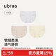 ubras高彈織帶莫代爾7A抗菌襠中腰三角褲女士?jì)妊澟?條裝 灰+瓷肌+黃 L