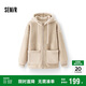 森馬（Semir）外套女仿羊羔毛搖粒絨雙面穿寬松撞色2025冬連帽夾克109725108025