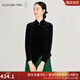 浮云堂.風(fēng)」暮色.中式復古黑色絲絨襯衫女裝新款2025春秋禪意內搭打底衫 黑色 L