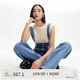 VEROMODA 牛仔褲2025春季新款可拆背帶高腰三?？畚⒗硯Ｗ醒?25164004