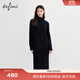 伊芙麗（eifini）蔣欣代言【可機洗】高領(lǐng)內搭打底氣質(zhì)針織連衣裙女冬裝新款裙子 黑色 XL 165/90CL