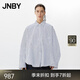 JNBY/江南布衣春夏新品襯衫女棉質(zhì)條紋休閑寬松立體簡(jiǎn)約5P1210790 980/深藍條/格 M