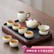 唐豐汝窯茶具整套帶茶盤功夫茶具套裝中式家用陶瓷泡茶壺蓋碗茶杯套裝