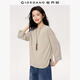 佐丹奴七分袖T恤女2026年春季新款純棉純色開(kāi)叉圓領(lǐng)上衣05325789 19卡其 L