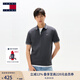 TOMMY JEANS【潮流鑲邊】25夏季男裝純棉珠地網(wǎng)眼商務(wù)翻領(lǐng)短袖T恤POLO20745 灰黑色PT2 M
