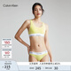 Calvin Klein內衣【明星同款摩登引力帶】女士ck輕運動(dòng)無(wú)鋼圈工字美背背心文胸 SLM-檸檬黃 M 推薦75B-85A