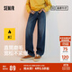 森馬森柔牛仔|牛仔褲男冬季長褲復(fù)古做舊寬松直筒褲109724124103