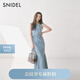 SNIDEL2025春夏新品復(fù)古簡(jiǎn)約圓領(lǐng)無袖魚尾牛仔連衣裙SWFO252079 淺藍(lán) L (2)