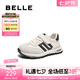 百麗（Belle）休閑舒適阿甘德訓(xùn)鞋女商場同款拼色兒童板鞋 米色 35 (225mm)