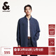 杰克·瓊斯（JACK&JONES）秋季潮百搭寬松翻領(lǐng)胸前貼袋紐扣門襟長袖襯衫上衣男裝225162005 A12深牛仔藍 常規(guī) M