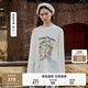 Teenie Weenie小熊長袖T恤女2025年夏季新款甜美清新田園印花T恤打底衫女 象牙白 S