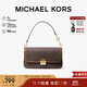 MICHAEL KORS禮物輕奢MK女包BRADSHAW老花腋下包 小號 深棕色/橡果棕色