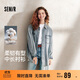 森馬（Semir）森柔牛仔|牛仔襯衫女中長(cháng)款秋oversize長(cháng)袖襯衣街頭103524105003