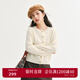 詩(shī)凡黎（'SEIFINI）詩(shī)凡黎老錢(qián)風(fēng)絞花澳洲美麗諾全羊毛套頭針織打底衫25春毛衣開(kāi)衫女 米色 開(kāi)衫 M