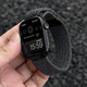 方哲（FANGZHE）品牌原裝適用蘋(píng)果iwatch9手表帶S11/s10/s8/7休閑風(fēng)尼龍編織磁吸 【黑砂灰】表帶 適用iwatch9/8/7【45MM表盤(pán)】