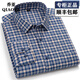 喬亞長(cháng)袖襯衫男100%純棉格子襯衣高檔品牌休閑男士2025新款磨毛襯衫男 777-6深藍小格子【磨毛不加絨】 38 碼(建議100-120斤)