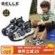 百麗【免系旋扣】?jì)和瘺鲂哪型碁鲂^鞋戶(hù)外運動(dòng)休閑鞋藍色28