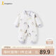 童泰（TONGTAI）嬰兒連體秋冬寶寶夾棉衣服兒童對開(kāi)爬服TS43D247-DS灰色90cm