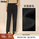 MsShe大碼女裝2025秋冬【加厚保暖雙面磨毛】胖mm高腰哈倫長(cháng)褲子 A款黑色現貨偏小半個(gè)碼 3XL