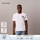 Calvin KleinJeans25春夏男士植絨膠印字母ck純棉休閑針織短袖T恤4RB858G YAA-月光白 S