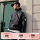 adidas休閑簡約三條紋梭織立領(lǐng)夾克外套男裝阿迪達(dá)斯官方三葉草   黑色 (偏小，推薦買大1碼)   L