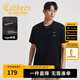 卡賓（CABBEEN）【索羅娜涼感】短袖男士T恤燙珠花卉字母繡花夏季短袖T恤男裝 煤黑色01（舒適版型） L /175/50