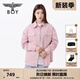 BOY LONDON【甜粉英倫】秋情侶款粉色外套滿(mǎn)印潮流長(cháng)袖襯衫N21900 粉色 XS