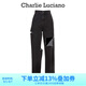Charlie Luciano切割破洞牛仔褲春季新款時(shí)尚潮流個(gè)性潮牌設計感CL長(cháng)褲女 黑色 34