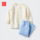 優(yōu)衣庫嬰幼兒寶寶壓線(xiàn)睡衣/長(cháng)袖起居服套裝25秋冬新款478438 01 乳白色 90