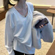 妙奕嘉長(cháng)袖t恤女寬松白色打底衫2025秋冬季新款上衣內搭可外穿長(cháng)款遮臀 U型領(lǐng)長(cháng)袖T恤【白色】 L 【建議體重120斤以?xún)取? title=
