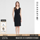 歌力思（ELLASSAY）秋季新款三醋酸褶皺收腰法式背心連衣裙女EWE353Y04000 經(jīng)典黑 S