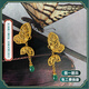 福來(lái)島黃金耳釘女古法金首飾足金通勤耳飾花間蝶舞綠玉髓耳釘 工費：1191元 7.65克