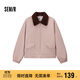 森馬（Semir）外套女oversize插肩袖仿羊羔毛毛領(lǐng)冬季2024夾棉夾克109724108016
