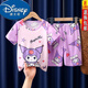 迪士尼（Disney）兒童睡衣男童短袖夏季薄款夏天女童卡通小孩中大童短款套裝皮卡丘 BDXDX-紫庫洛米 12# 建議身高115-125厘米