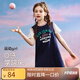 ASK JUNIOR女童連衣裙2025夏裝兒童字母印花假兩件學(xué)院風(fēng)T恤裙 藏青色 130