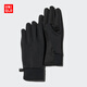 優(yōu)衣庫男裝女裝HEATTECH內襯手套防寒保暖可觸屏478317 09 黑色 L