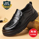 老爺車(chē)（WECKER）男士皮鞋秋季新款厚底大頭皮鞋男真皮商務(wù)正裝系帶韓版增高男鞋 LYC85011黑色【套腳】 44