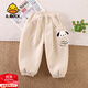 G.duck小黃鴨男女童秋冬季一體絨保暖長(cháng)褲子寶寶超萌可愛(ài)卡通燈芯絨衛褲 米白色 小狗一體絨 90 cm (建議75-85cm)