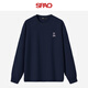 SPAO100%純棉長袖T恤男女2025年春秋新款青春色系上衣SPCX25ST02XY 藏青/海軍熊-貼布繡 L