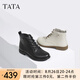 他她（TATA）休閑馬丁靴女款真皮簡約加絨平底短靴子冬季新款7BJ48DD4 黑色 39