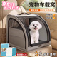 甜苗苗車(chē)載狗窩外出便攜式貓籠寵物車(chē)載窩小型貓犬外出旅游可折疊帳蓬 車(chē)載狗窩【灰色(適用30斤內)】 【超大空間,防水耐臟】