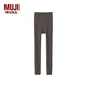 無印良品（MUJI）女式 里抓絨 厚款 收腿褲 秋褲加絨打底褲女款冬季 DGG04A4A 煙熏棕色 XL (身高165-170 臀圍100-105)